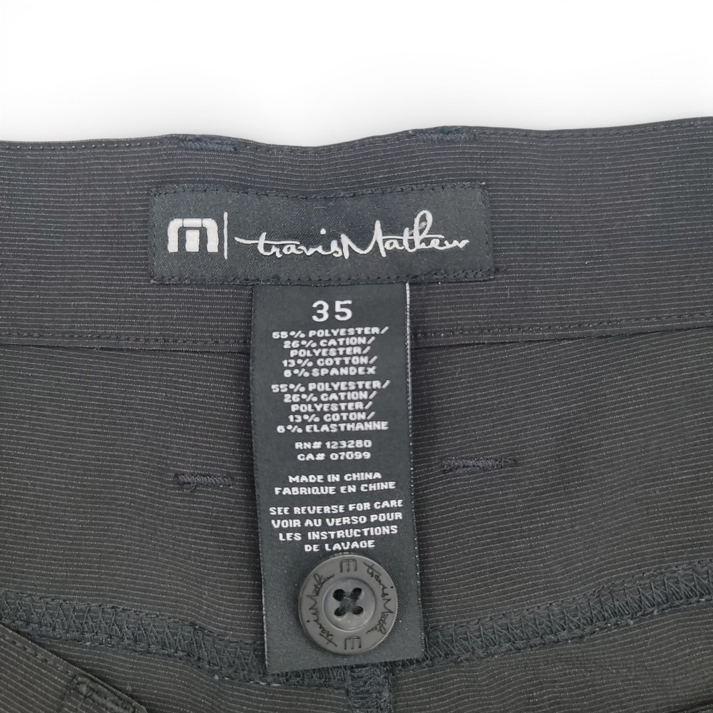 TravisMathew Mens 35x32 Golf Pants Polyester Blend Black Stretch Performance - Picture 5 of 5